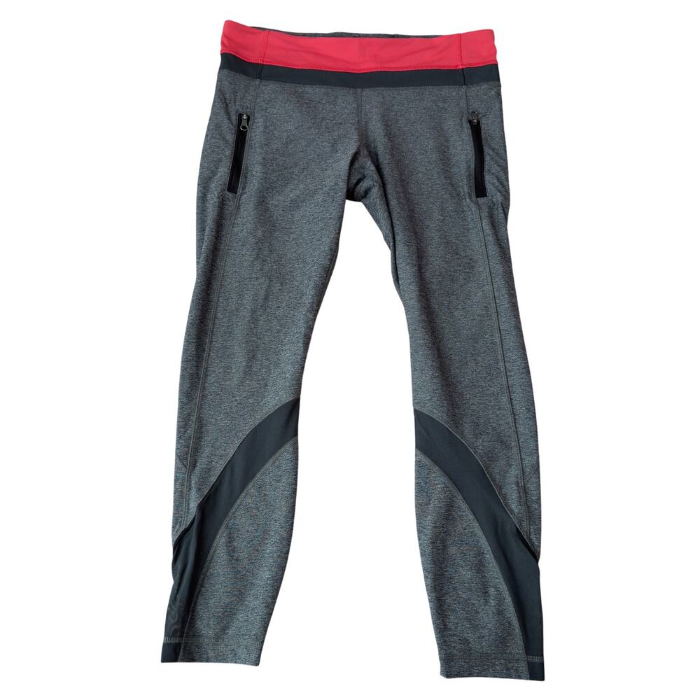 Lululemon Run Inspire Tight Gray Zip Pocket Leggings Size 10